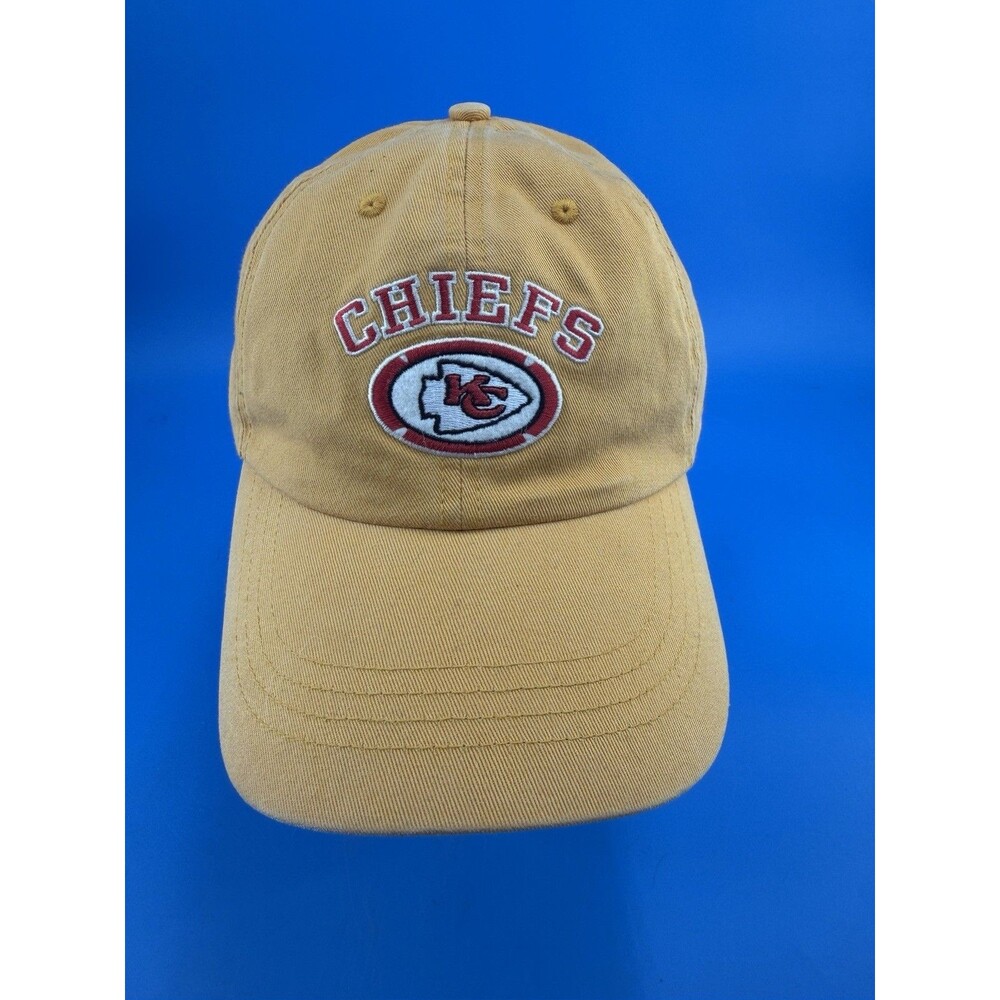 Vtg Kansas City Chiefs NFL Proline Authentic Logo Athletic Cap Strap Back Yellow